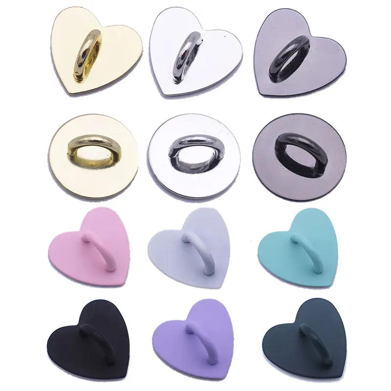 5PCS Kawaii Klebstoff Metall Herz Telefon Charme Halter Handy Fall Finger Ring Ständer Haken Schnalle Charme Verschluss Zubehör string – Detail 1