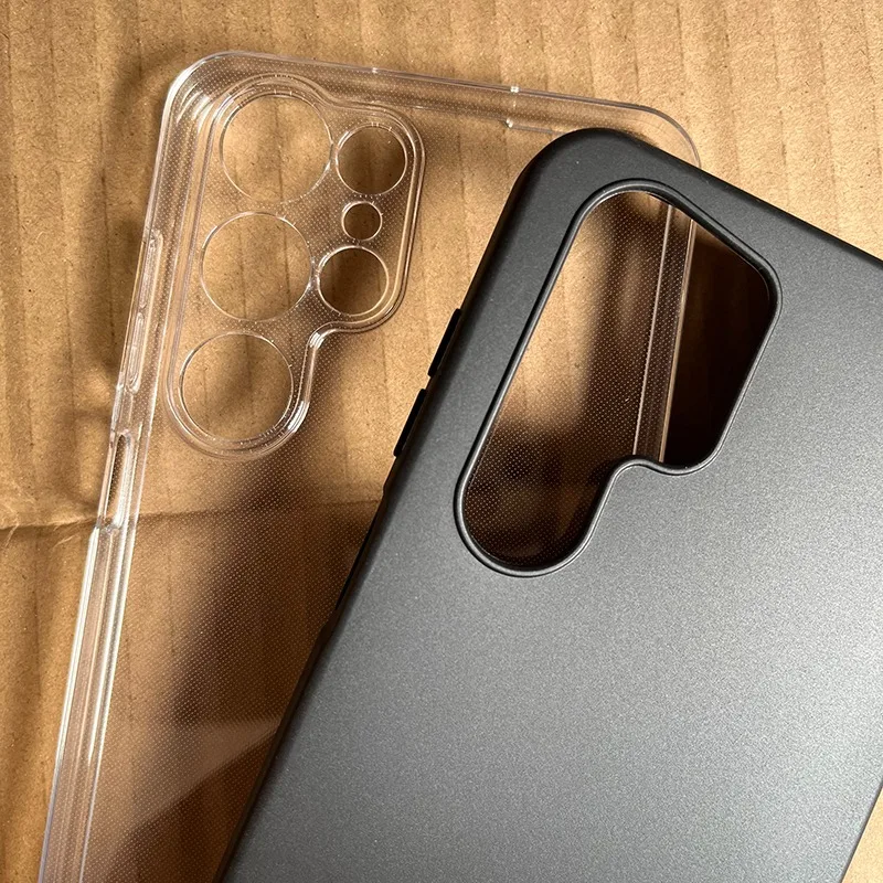 Transparent TPU and Frosted Black Silicone Phone Case Duo - Soft Shell Protective Cover