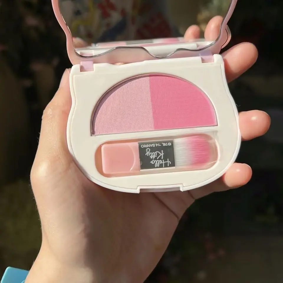 

Sanrio Hello Kitty Cosmetics Rouge Pink 2 Colors Blush Pure Desire Repair Cute Brightening Matte Natural Accesorios for Women