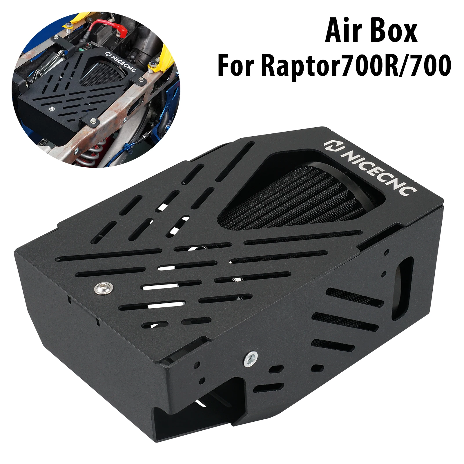 

Intake System Filter Kit Air Box ATV For Yamaha Raptor 700R 2009-2023 700 2006-2023 2007 2008 Accessories 1S3-1441-00-00 Black