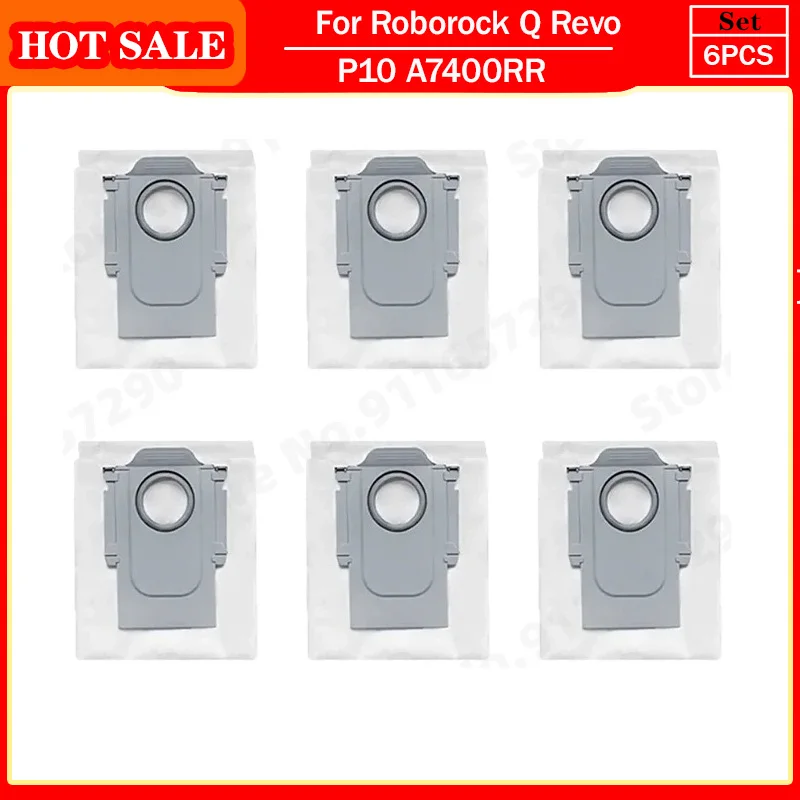 Roborock Vacuum Cleaner Accessories: Main Brush, Side Brush, HEPA Filter, Mop Cloths, Dust Bag