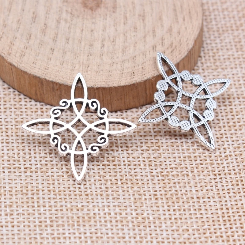 Stainless steel charms jewelry charms halloween charms metal charm celtic knot charms 10pcs witch knot charm vintage celtic knot amulet for bracelet jewelry making