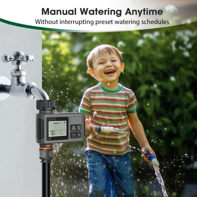 Insoma Automatic Water Timer Intelligent Irrigation Watering System Sprinkler Timer Garden Programmer Equipment IPX7 LCD Display 6
