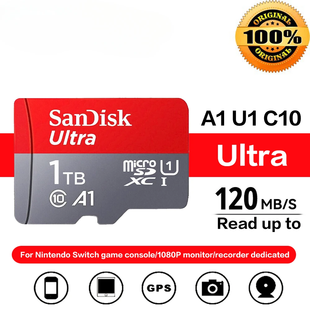 Sandisk Ultra Micro SD 128GB 32GB 64GB 256GB 400GB 512GB 1TB Micro SD Card  SD/TF