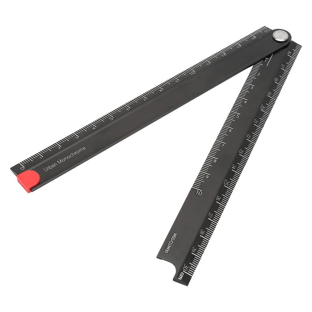 0-300mm Ruler Rulers Folding Aluminum Alloy Ruler 0-300mm Simple 90&deg;Folding Metal Stationery Rule Aluminum Alloy