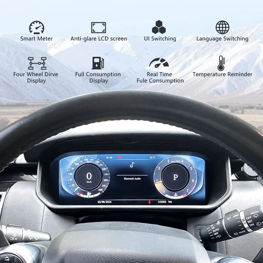 Digital Cluster Dashboard For Land Rover Discovery 5 2017-2021 Speedometer Wirel