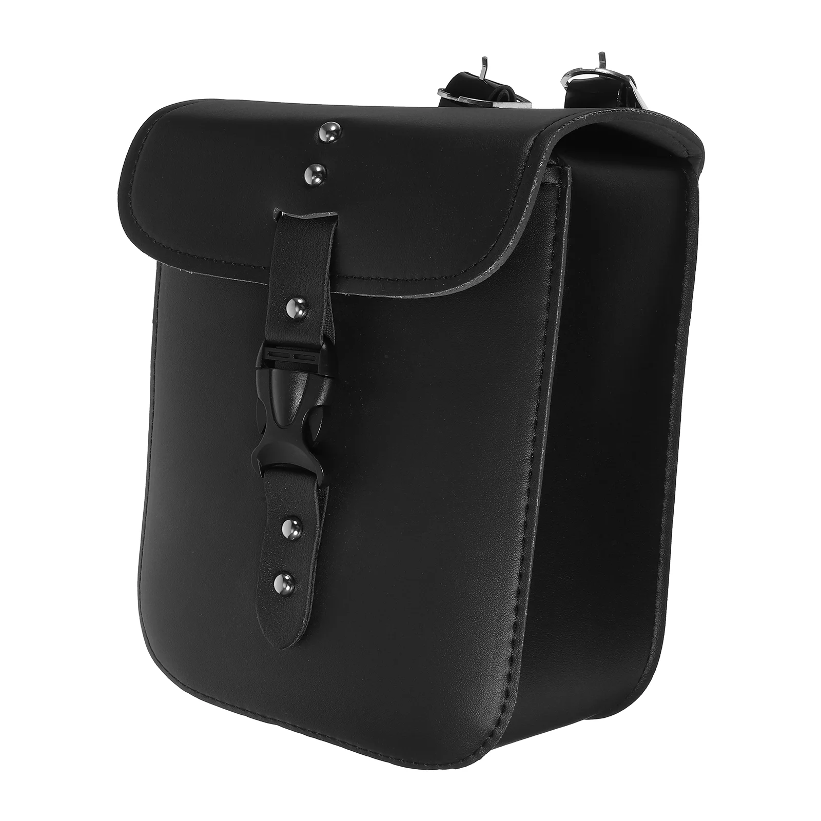 

Motorcycle Handlebar Tool Bag Black PU Front Fork Saddlebag Storage Bar Universal Travel Accessory ( Black )