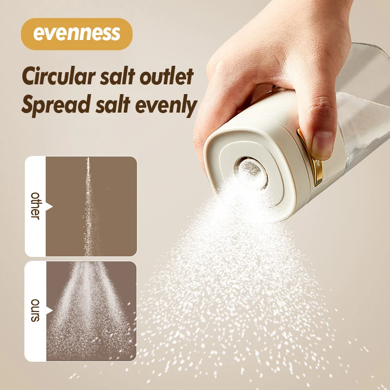 Kitchen Quantitative Salt Bottle Glass Sealed Moisture-Proof Seasoning Jar Adjustable