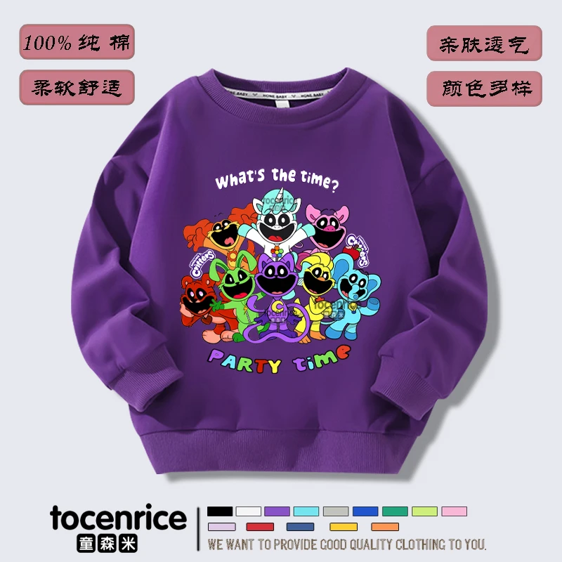 

New Game Playtime Chapter 3 The Smiling Critters picky pig Autumn and Winter Round Neck Thin Section Long-sleeved Kids Sweater