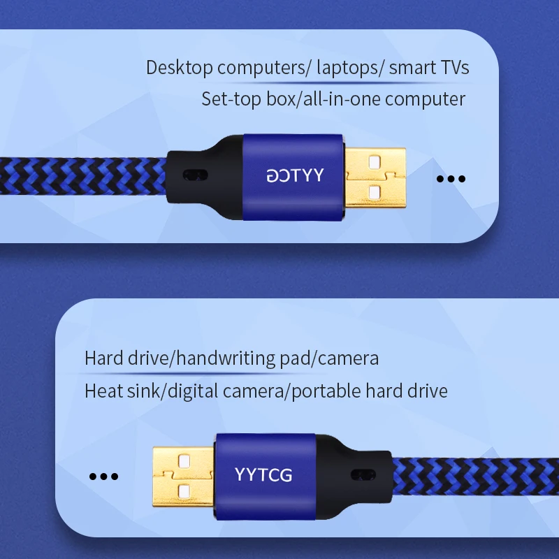 USB to USB Extension Cable A Male to Male 2.0 Extender For Radiator Hard Disk Camera Cable Extens