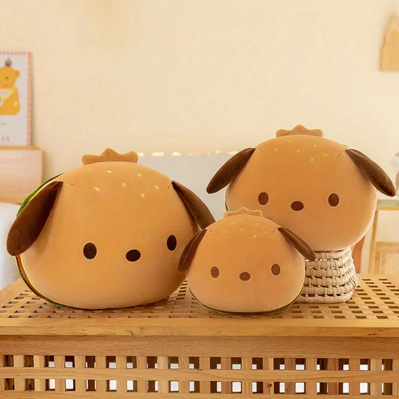 Hanburger Dog Plush Toy Soft Stuffed Animal Toy Fast Food Theme Gift