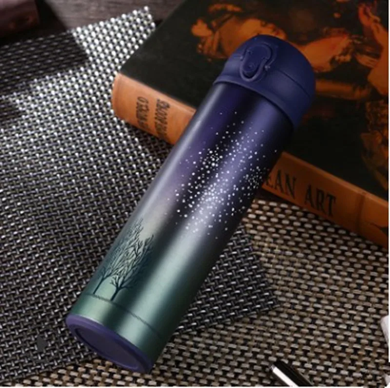 Stainless steel thermos cup 500ml double wall vacuum flasks coffee tea milk travel mug