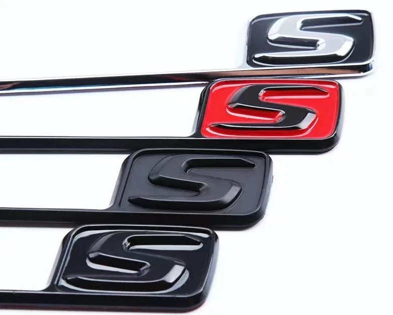 Glossy Multi-Color S Badge Emblem for Car Styling and Trunk Decoration