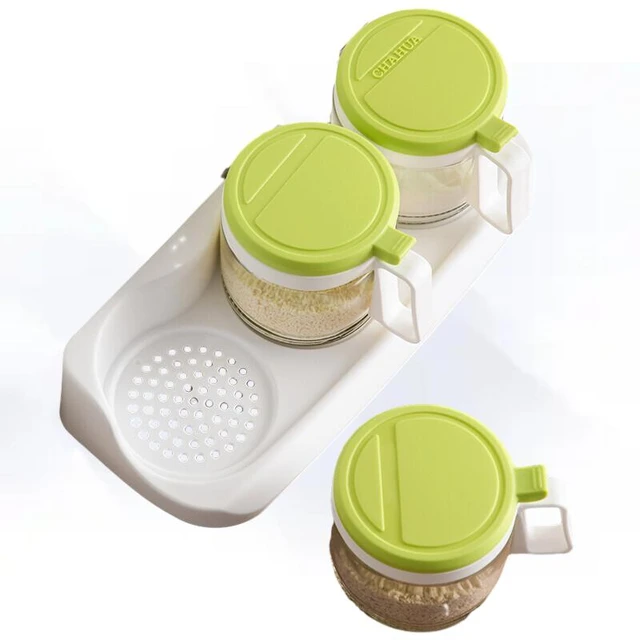 Mini Oval Spice-Herb Jars with Clamp Set of 12