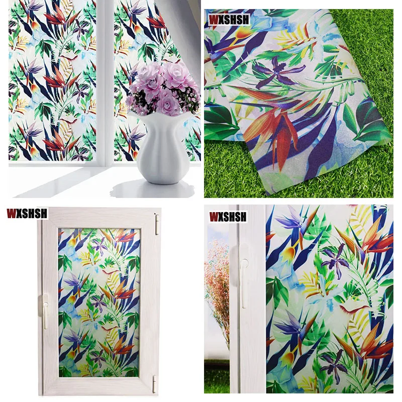 thumbnail image 1 of Película para ventanas Magnolia con adherencia estática, control de calor, protección de la privacidad, envío directo, película de vidrio extraíble reutilizable, decoración del hogar, 1 of 5