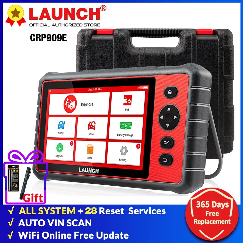 

LAUNCH CRP909E Full System OBD2 Scanner with 26 Free Maintenance Functions IMMO Reset TPMS Automotive car Diagnostic Scan Tool