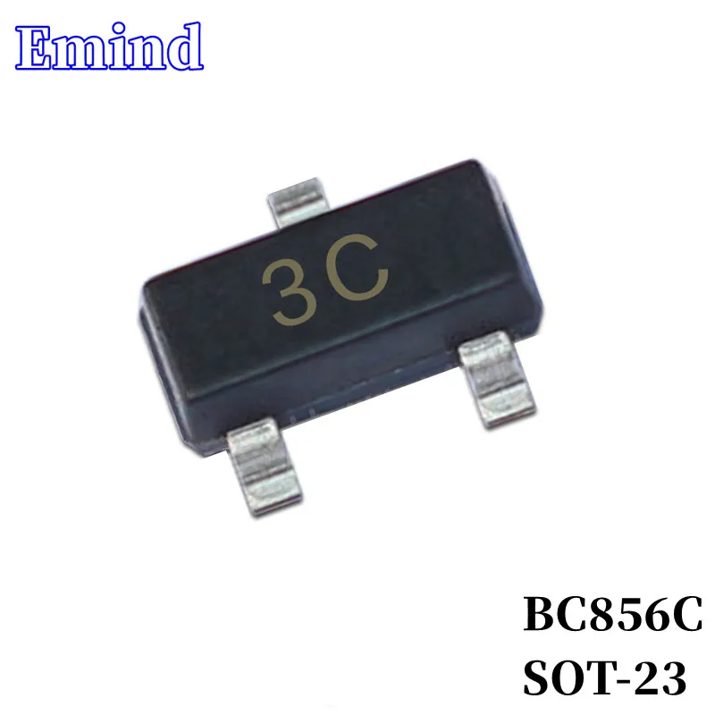 

100/200/300Pcs BC856C SMD Transistor Footprint SOT-23 Silkscreen 3C Type PNP 65V/100mA Bipolar Amplifier Transistor