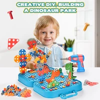 DIY Kids Drill Tool Toys Electric Simulation Screw Educational Puzzle Assembled Design Building Blocks Boy Pretend Play Gifts 2