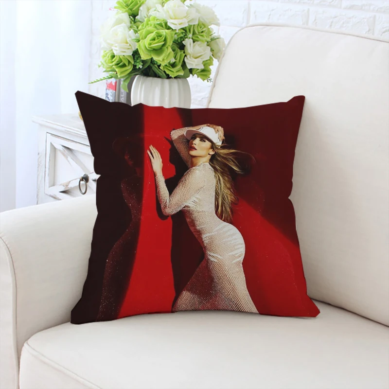 

40x40cm pillowcase J-Jennifer lopez double-sided printed sofa cushion cover home headboard backrest cover chair cushion fan gift