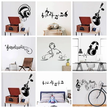 Adesivo da parete musicale decorativo per la decorazione della camera dei bambini Bar Home Room Decor Adesivo da parete per carta da parati