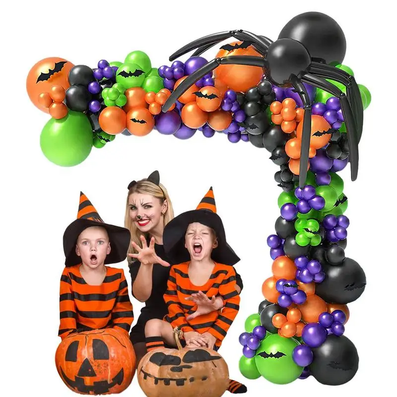 

Halloween Balloon Garland Front Door Decor Halloween Balloons Garland Balloons Balloon Arch DIY Crafts Spider Balloons Party