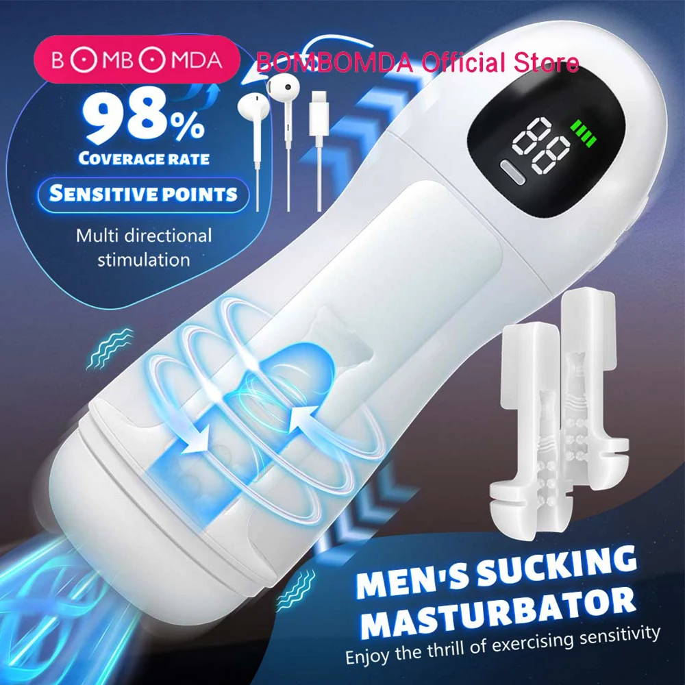 Male Masturbator Automatic Sucking Vibration Blowjob Machine Heating Pussy Penis Pump Masturbation Cup Male Masturbator Male Masturbator Cup Male Masturbation Aid
