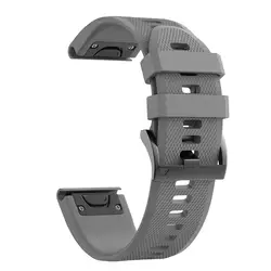Silicone QuickFit Smart Watch Strap - Premium 26/22mm Band - 26mm Fenix 8 51MM (GRAY)