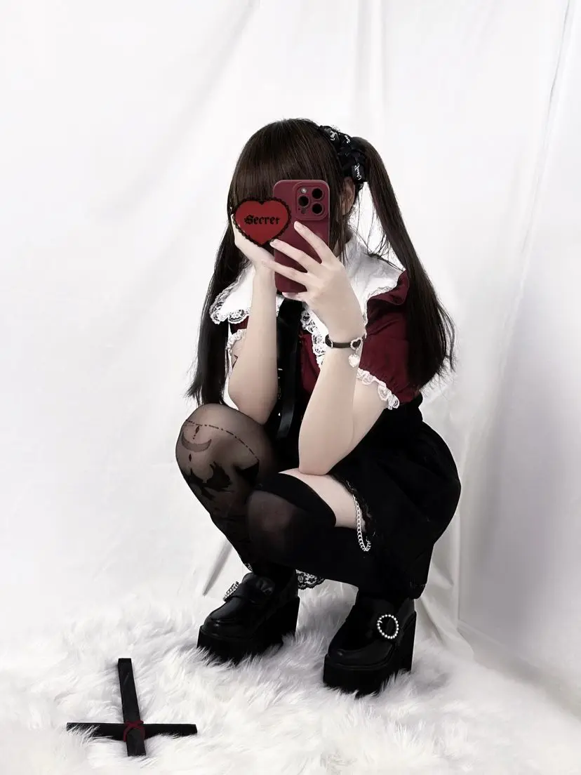 Japan Gothic Y2k Lolita Shirt Japanese Harajuku Girl Sweet Lace Ruffles Bow Puff Sleeve Blouses Women Punk Clothes Tops Blusas
