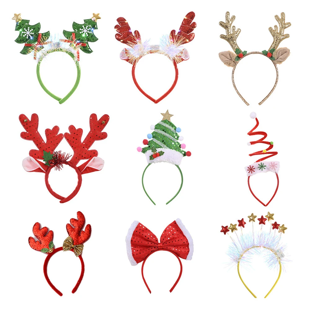 Christmas Hair Pins Santa Tree Elk Antlers Headband Hairband Xmas Party Cosplay 
