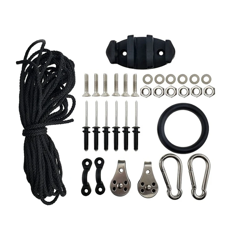 

2X Anchor Trolley Kit Inflatable Sturdy Kayak Canoe Anchor Car Kit System With Accessorys