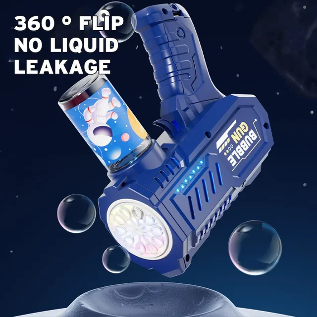 Fully Automatic Bubble Gun Rocket Bubbles Machine Automatic Blower with Bubble Liquid Toy for Kids Beach Outdoor Bubble Gifts 4