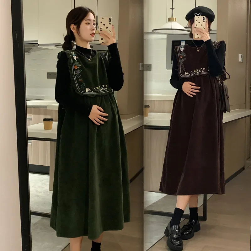 Simple Casual Loose Sweater Dress Set for Pregnant Women Comfortable Breathable Maternity Wear Chinese Brand AE Stock