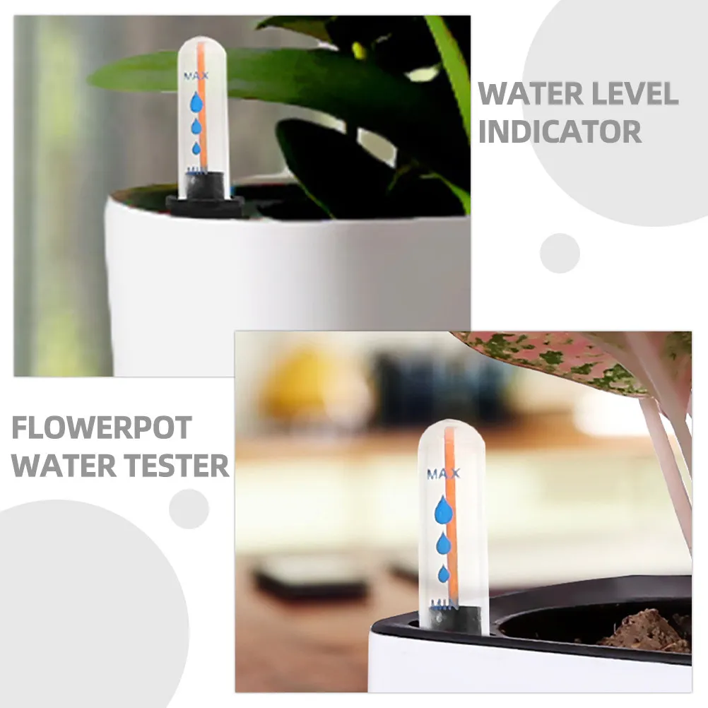 4Pcs 화분용 플라스틱 수위 표시기 부표 디자인 투명 스케일 태양 방지 고온 야외 식물 물 테스터