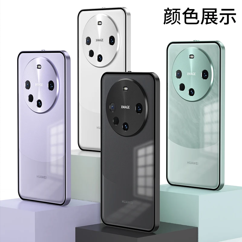 Aluminium Alloy Metal Frame For Huawei Mate 60 Pro Plus Pro+ Case Matte Acrylic Back Cover Metal Bumper Camera Lens Protector