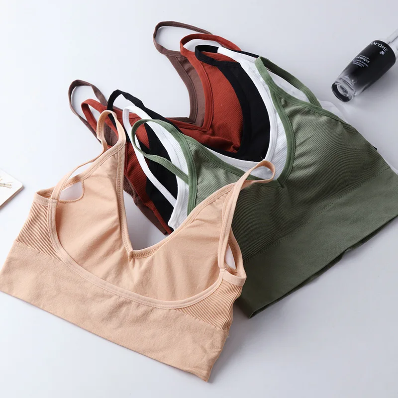 Women bras, sports seamless yoga push-up fitness top for running gym