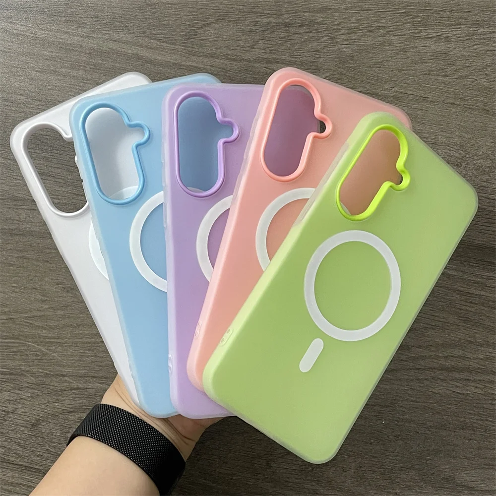 Vibrant Candy Color Magnetic Matte Phone Case - 2-in-1 Design