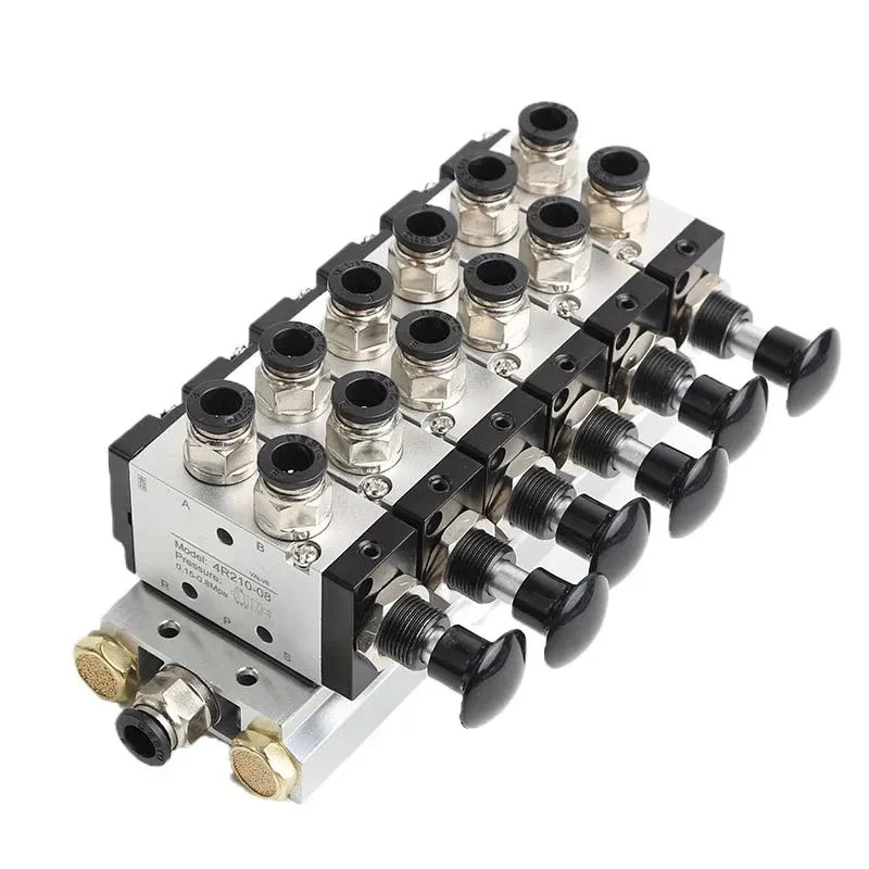 

4R210-08 2F-10F Manual valve 2 Way 5 Position Push and pull Pneumatic switch of directional valve Combination Valve Manifold