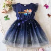 Dumbo Sweet Girls Summer Clothes Flying Sleeves Bow Sequin Dress 2-6Y Kid Birthday Pink Fluffy Tutu Princess Dress for Baby Girl 1