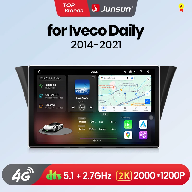 Junsun v3 plus 2k drahtloses Carplay Android Auto Auto intelligente Systeme für iveco täglich 2018-Autoradio