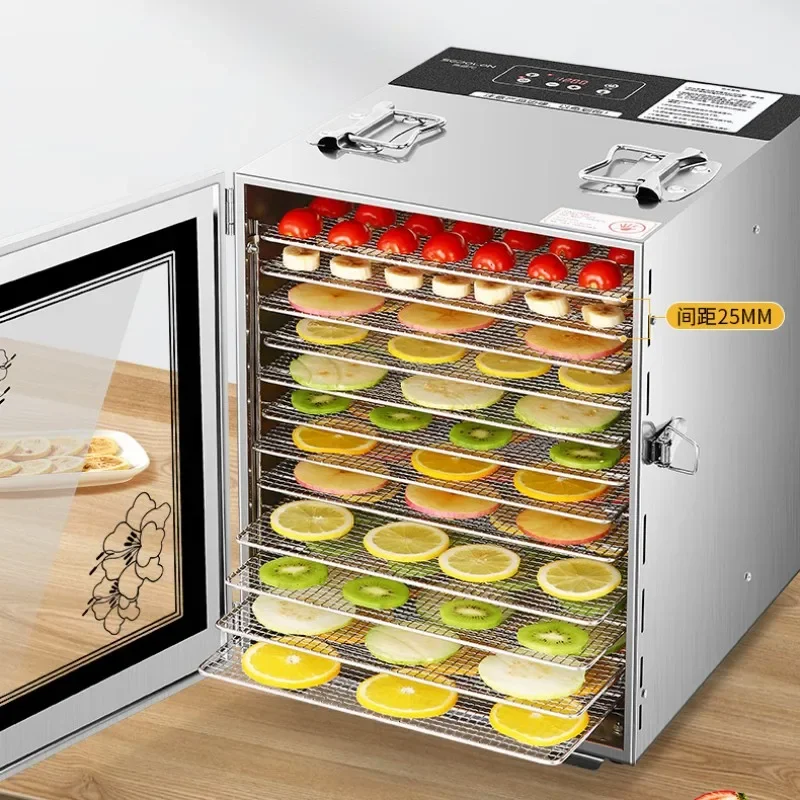 12 Layer Air Fryer Fruit Dryer Machine for Home Commercial Use Small Mulberry Pet Snacks Meat Vegetables Dried Fish Food Dehydra