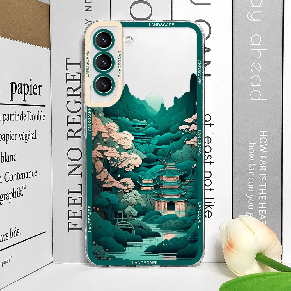 Retro Japanese Landscape Waves Aesthetic Phone Case - Soft Cover