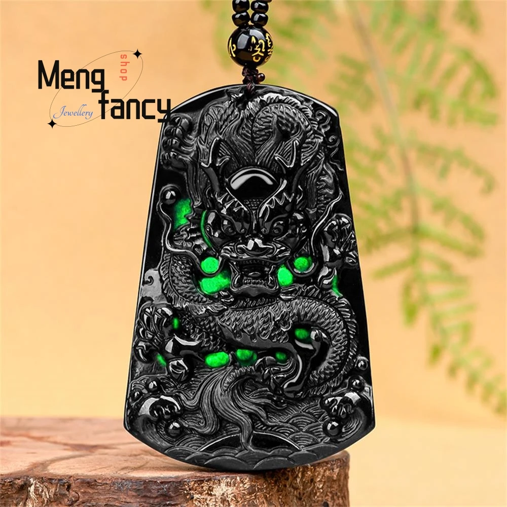 

Natural Jadeite A-goods Zodiac Dragon Pendant Exquisite Engraver Handicraft Luxury Quality Fashion Jewelry Best Selling Souvenir