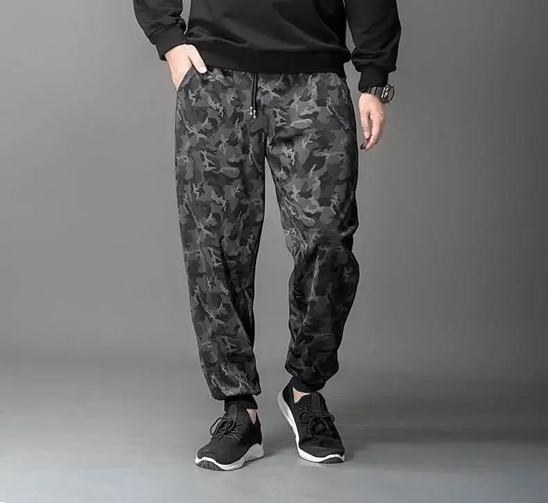 Pantalones de trabajo de camuflaje holgados para hombre Harajuku de verano de talla grande transpirables de pierna recta deportes informales pies pequeños