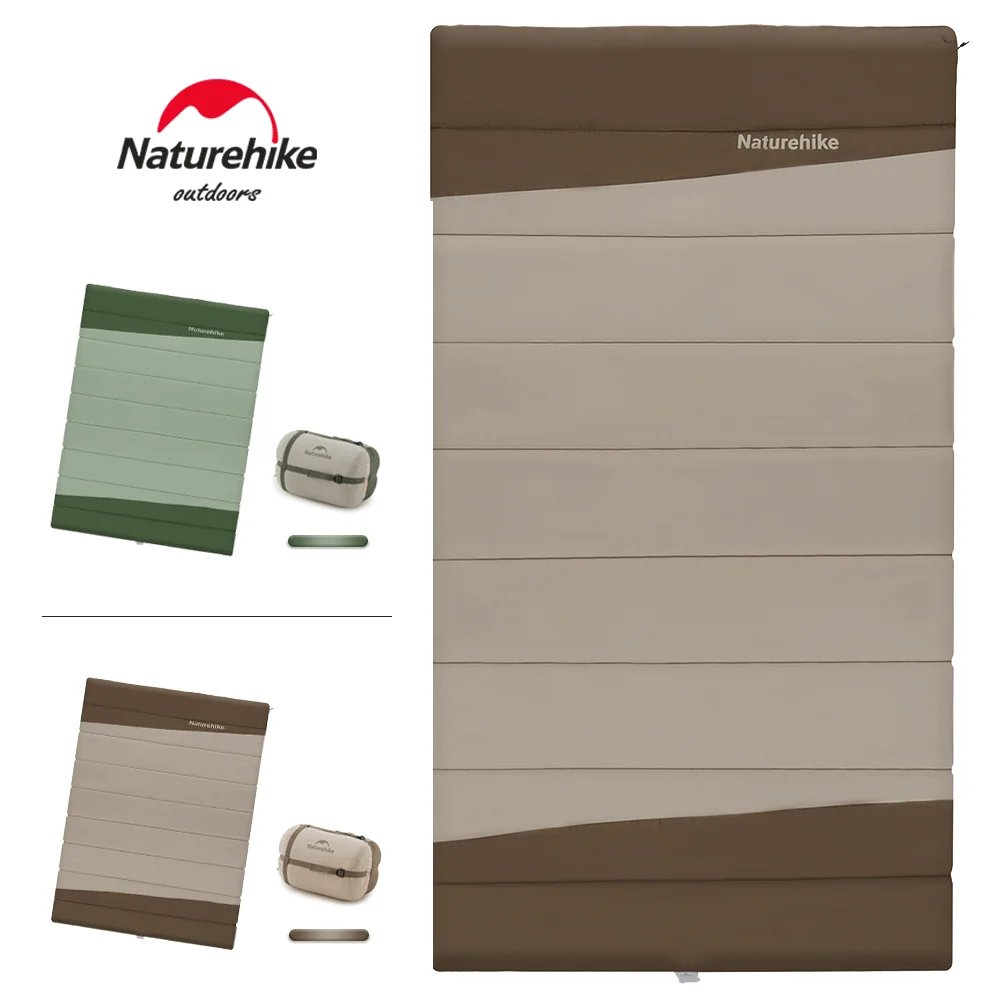 Naturehike YC300 Sleeping Bag Ultralight Envelope Type Double Sleeping Bag Spring Autumn 2 In 1 Camping Cotton