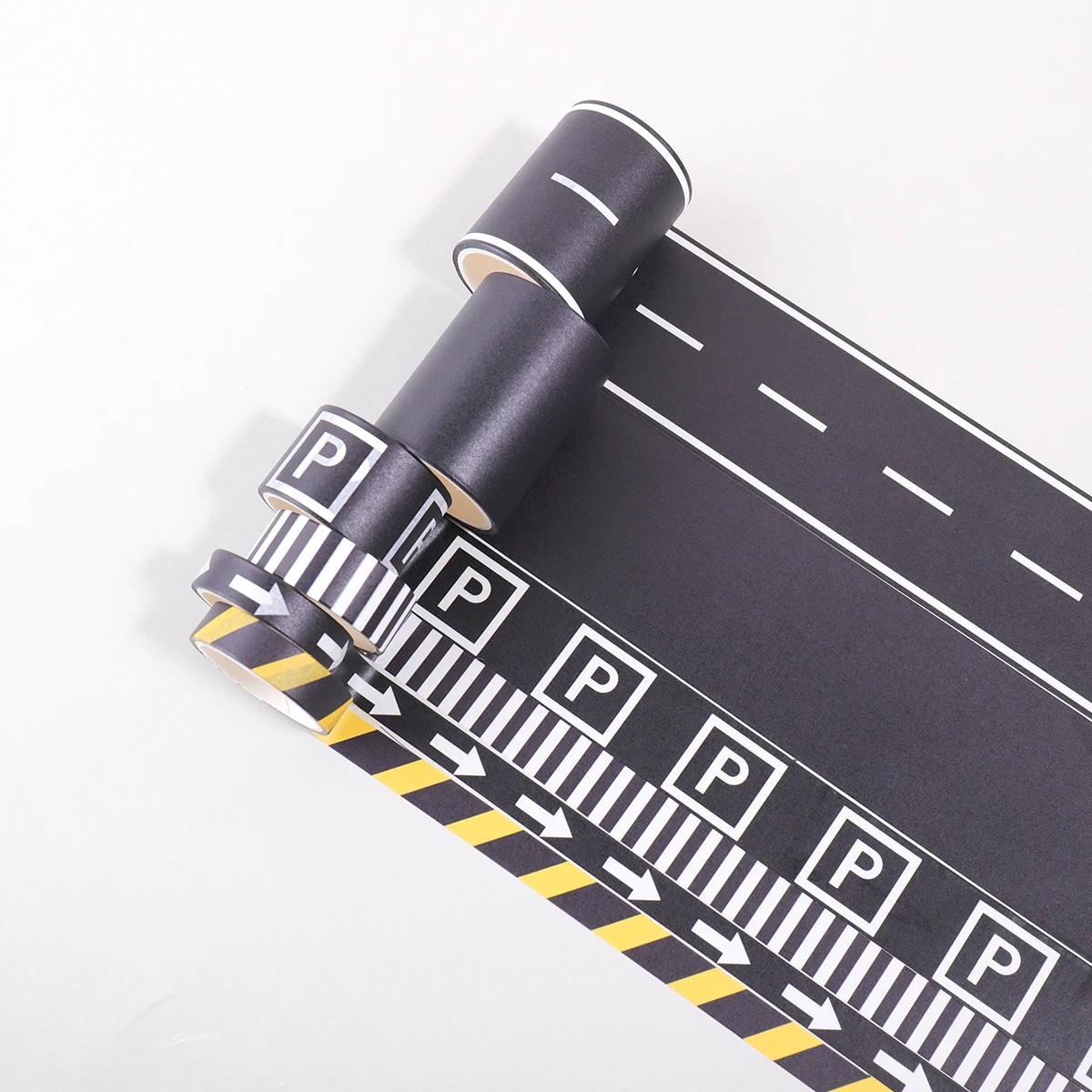 빈티지 도로 와시 테이프 세트, 도로 표지판 무늬 테이프 28롤, 도로 스티커 9개, 게임용 필수품, 장난감 장