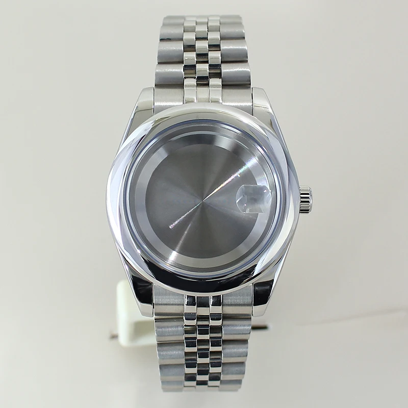 High-Quality 36mm/39mm Steel Watch Case with Sapphire Glass Bracelet
