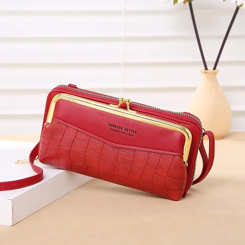 Women Fashion Shoulder Bags New Small Square Bag Embossed Crocodile Pattern High Capacity Mobile Phone Bag Lady Crossbody Bag