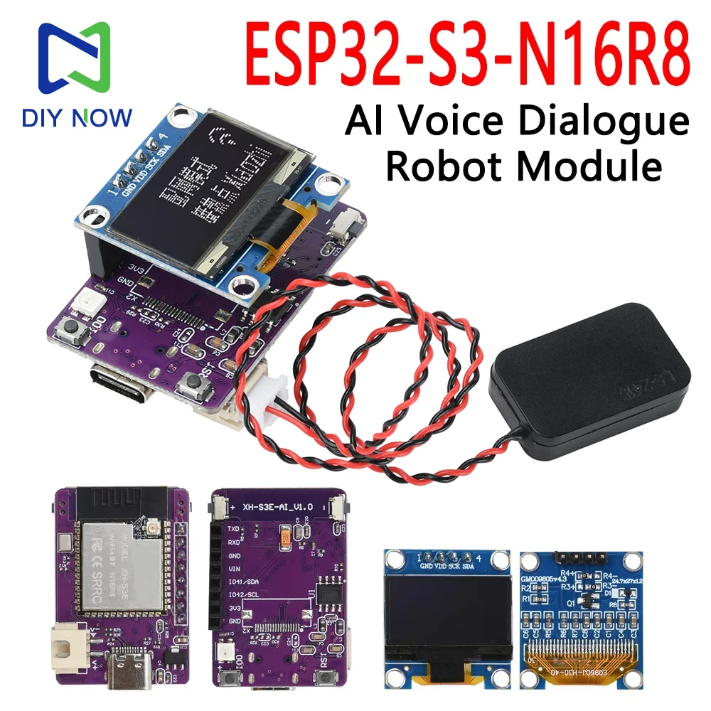 Development Board ESP32 S3 N16R8 Xiaozhi AI Voice Dialogue Robot Module 0.96 inch OLED Screen Type-c Interface