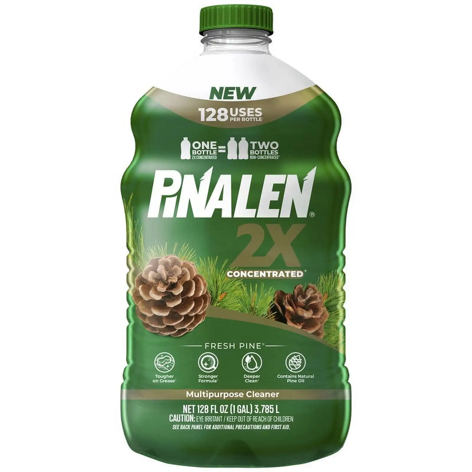 2X Multipurpose Cleaner-Fresh Pine Scent (128 Fl Oz) From Kitchen Spills To Stubborn Bathroom and Laundry Stains