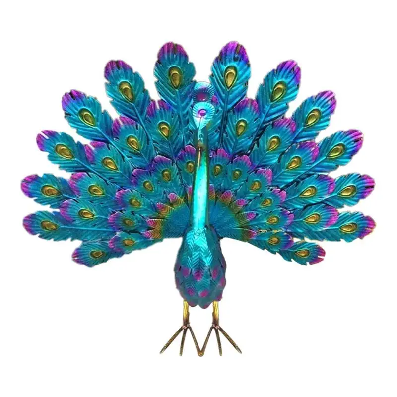 

Peacocks Garden Statue Anti Oxidation Garden Decoration Collectible Peacocks Statue Craft Bright Animal Statue For Lawn Backyard